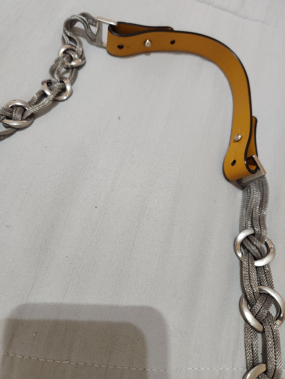 Authentic Marni Two Tone Leather Bag Strap Marigold NWT - Picture 8 of 9